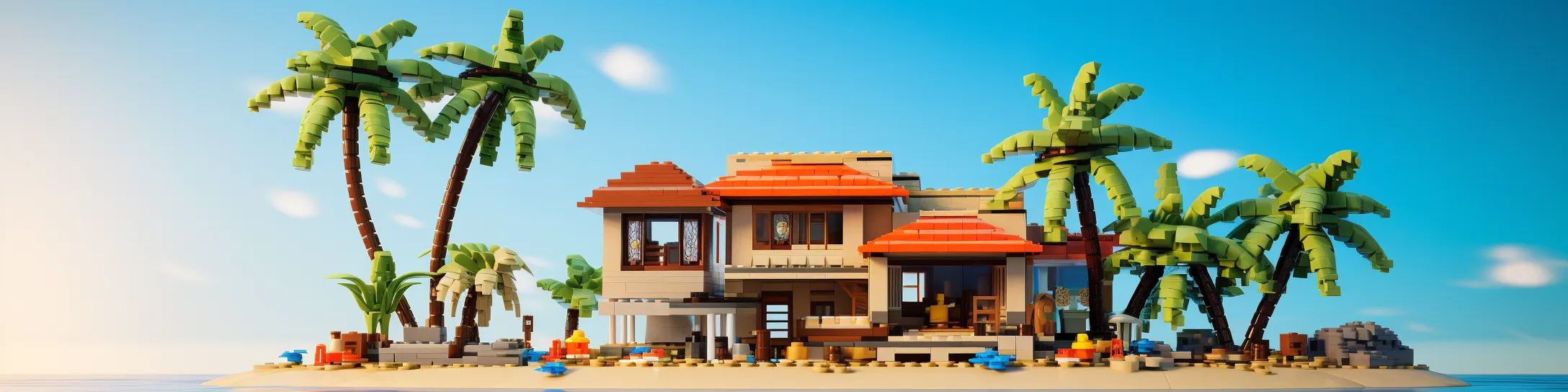 lego kocky na pláži